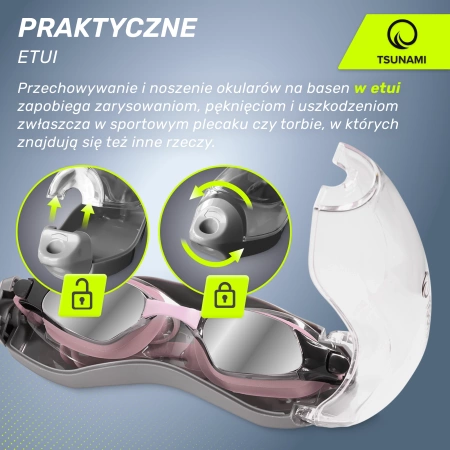 TSUNAMI úszószemüveg rózsaszín