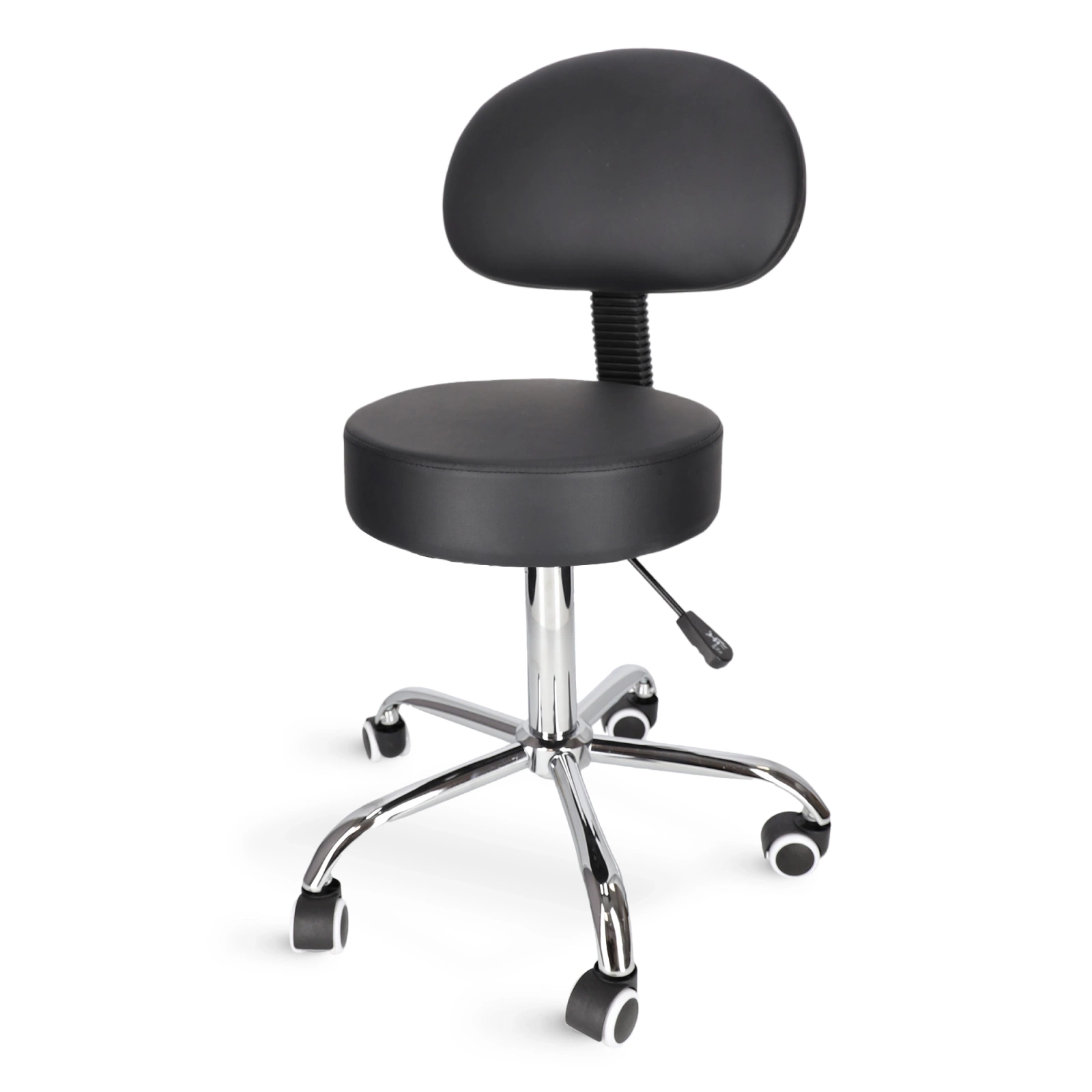 taboret do masazu obrotowy z oparciem do gabinetu pure+ czarny
