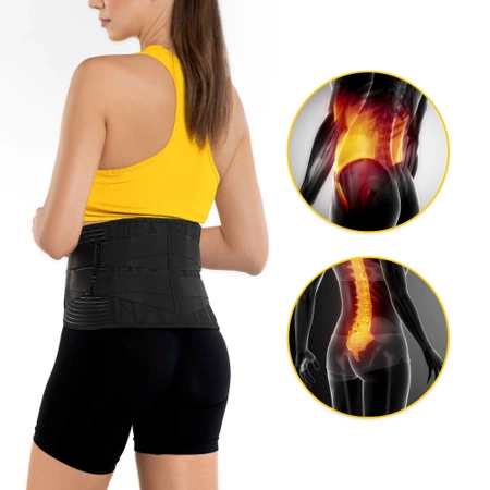 Ortopéd derékrögzítő, XXL, fekete