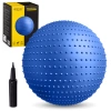 Felfújható, tüskés masszázslabda, 65 cm, kék