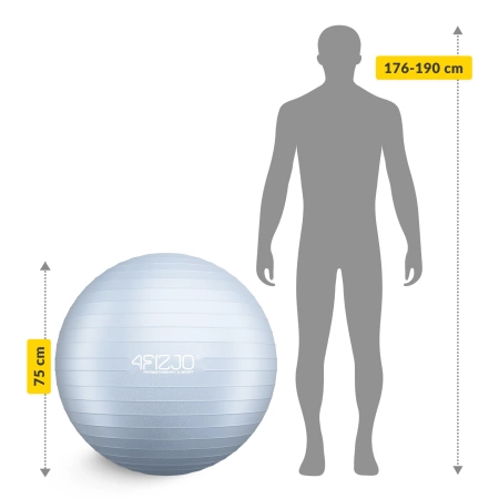 Felfújható gimnasztikai labda, 85 cm, szürke