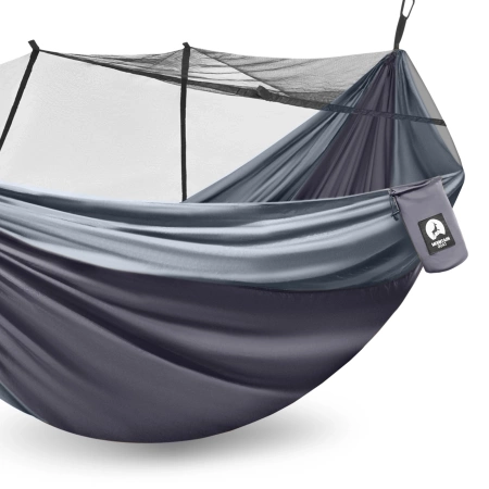 Mountain Goat kétfős utazási függőágy szúnyoghálóval, szürke és grafit