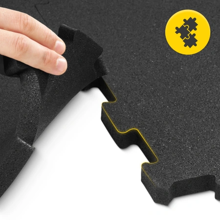 Gumi védőmatrac a padlóhoz, 4 darab, 48,5 x 48,5 x 1,5 cm