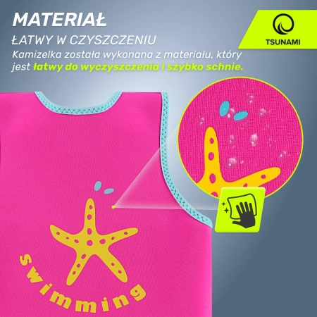 TSUNAMI úszómellény 3-6 éves gyerekeknek, rózsaszín