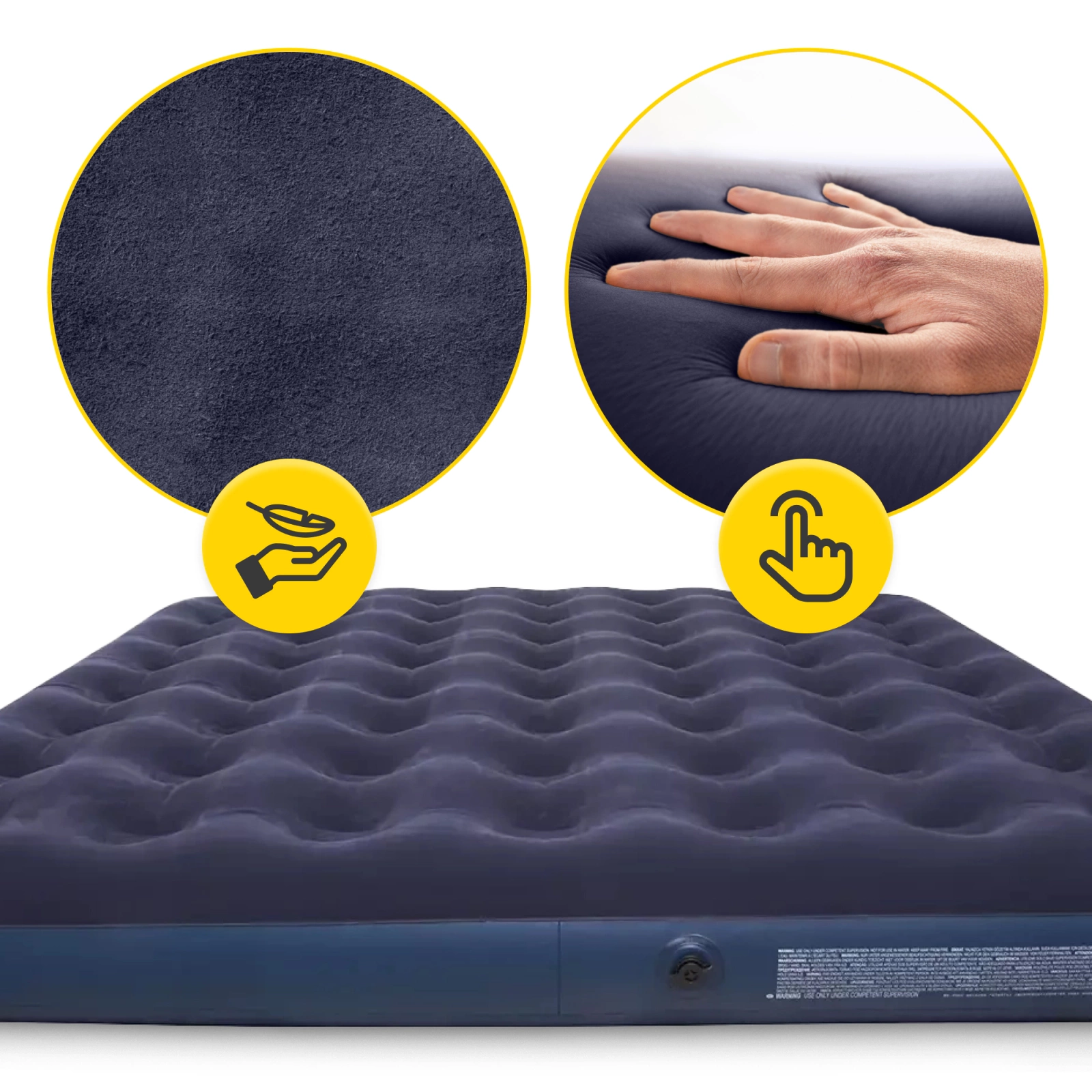 materac dmuchany dwuosobowy z pompka i poduszkami