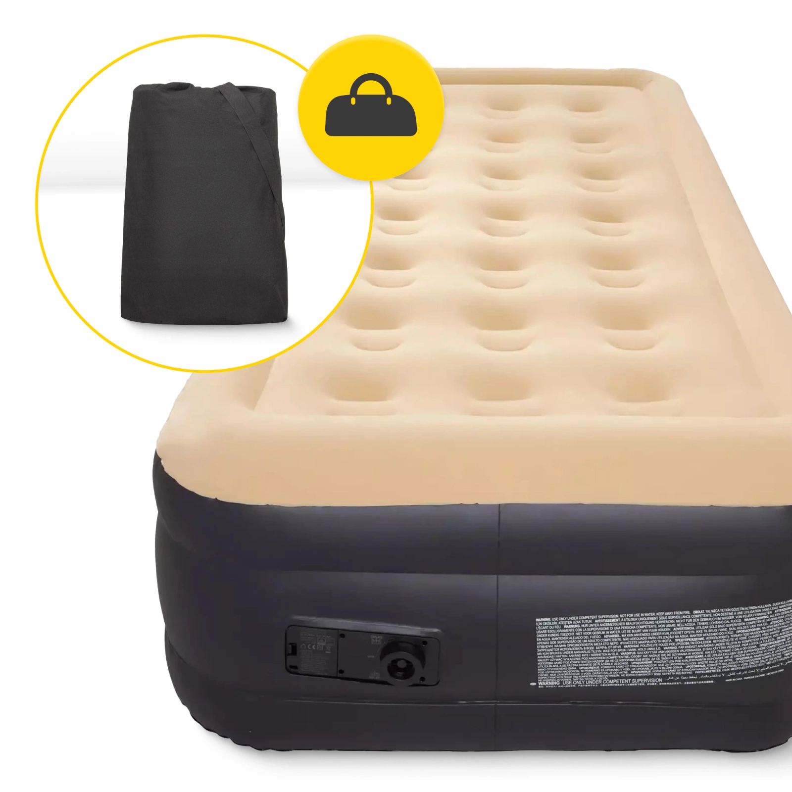 MATERAC DMUCHANY JEDNOOBOWY Z POMPKĄ ELEKTRYCZNA Marka Jilong