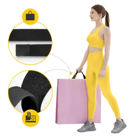 Összehajtható tornamatrac, rózsaszín