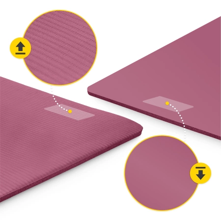 NBR torna- és jógaszőnyeg, 180 × 60 × 1 cm, bordó