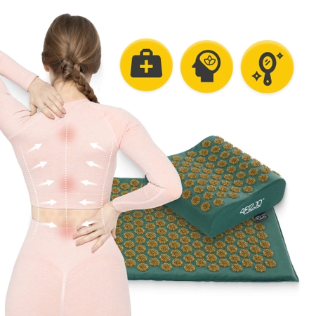 ERGO akupresszúrás matrac párnával, zöld