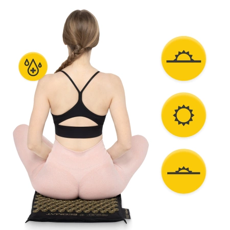 ECO akupresszúrás matrac hajdina és kókusz töltettel, fekete-arany