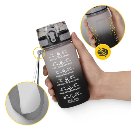 Gyerek kulacs, motivációs minta, 0,5 L, szürke