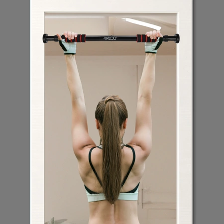 BASIC feszítőrúdas húzódzkodó rúd, piros