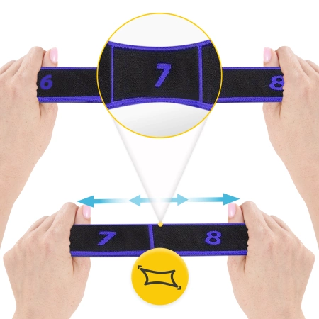 Fitnesz gumiszalag, 90 cm, lila