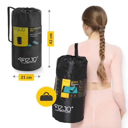 Akupresszúrás szőnyeg párnával, kék