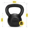 Öntöttvas kettlebell, 16 kg