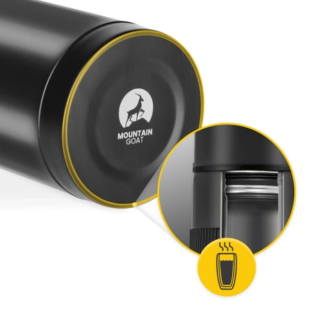 Túratermosz kávé- és teafőzéshez, 1 l, fekete