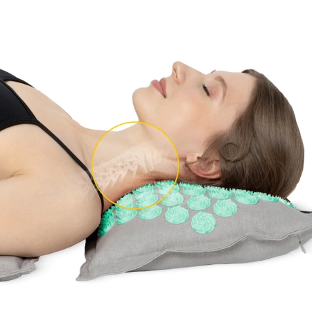 ECO akupresszúrás matrac hajdina- és töltettel, türkizkék