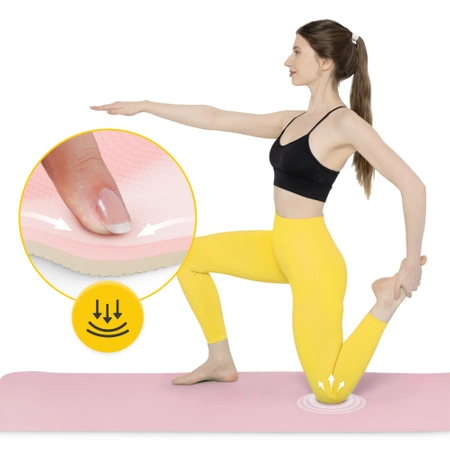 TPE csúszásgátló torna- és jógaszőnyeg, 1 cm, rózsaszín