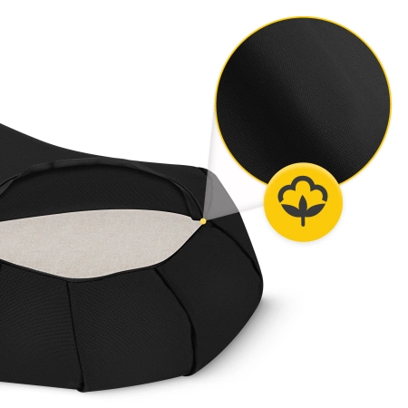 ZAFU félhold alakú meditációs párna, fekete