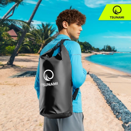 TSUNAMI vízálló zsák, 30 l, fekete