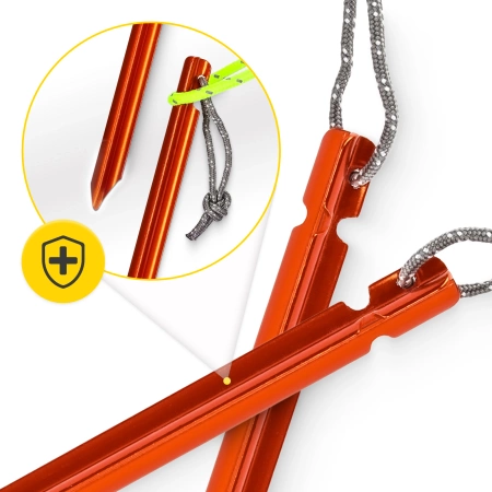 Háromszög alakú alumínium sátorcövek készlet, 15 cm, 10 db