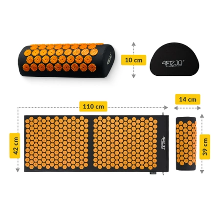 Párnával ellátott klasszikus nagy akupresszúrás szőnyeg, XL, kék