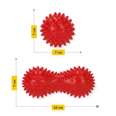 Dupla masszázslabda, piros