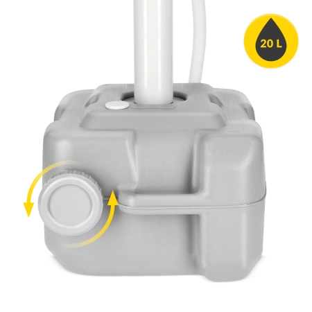 Elemmel működő hordozható turistamosdó