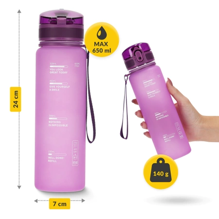 Sportkulacs, 650 ml, rózsaszín