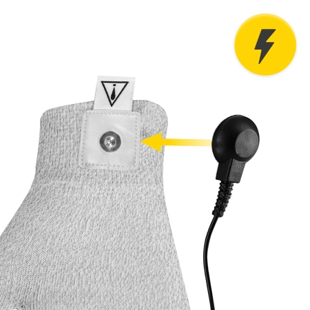 Kéz elektrostimulációjához való vezetőkesztyű