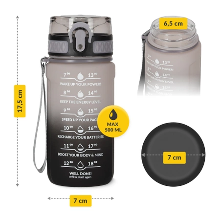 Gyermek kulacs, motivációs minta, 0,5 L, szürke