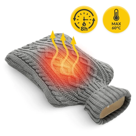 Gumi melegítőpalack pulóver mintás szövetborítással, 2 l