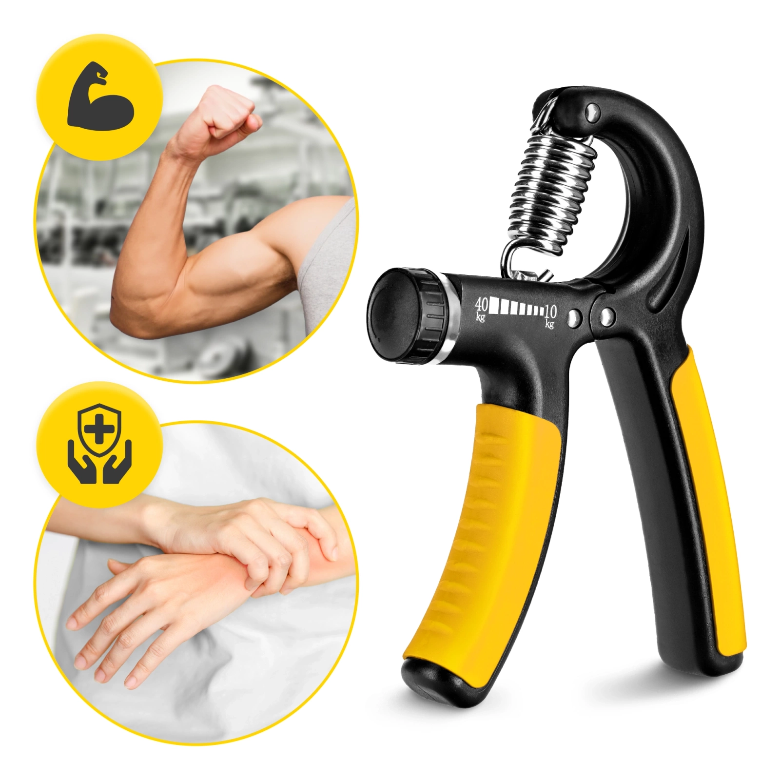 Ściskacz do rąk dłoni regulowany z regulacją oporu antypoślizgowe nakładki