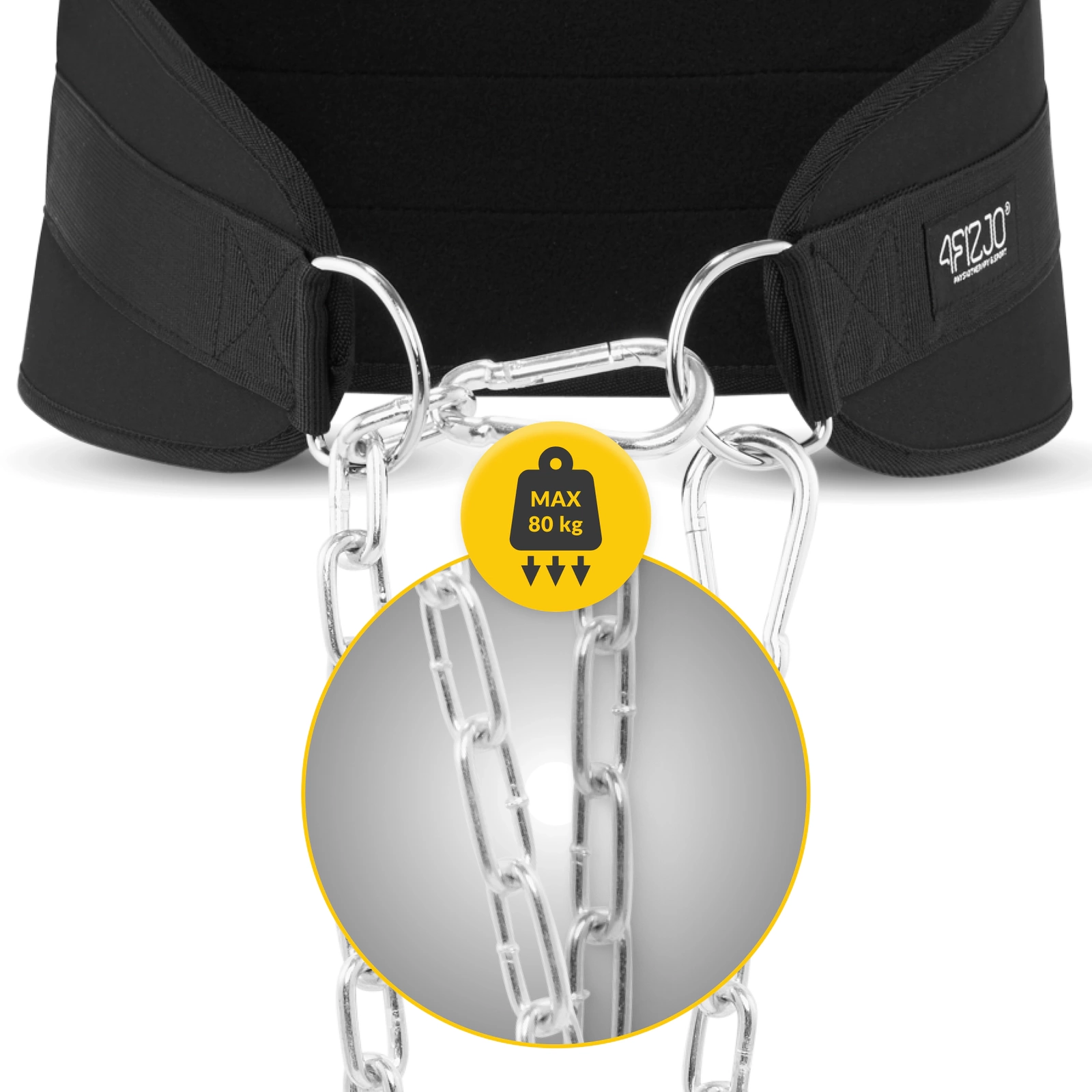 pas obciazeniowy kulturystyczny dip belt z lancuchem