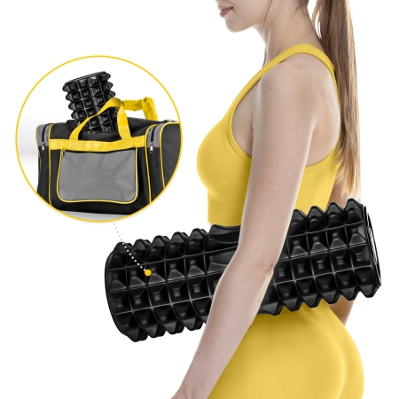 EVA habtüskés masszázshenger, 33 cm, fekete