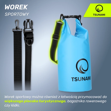 TSUNAMI vízálló zsák, 10 l, kék