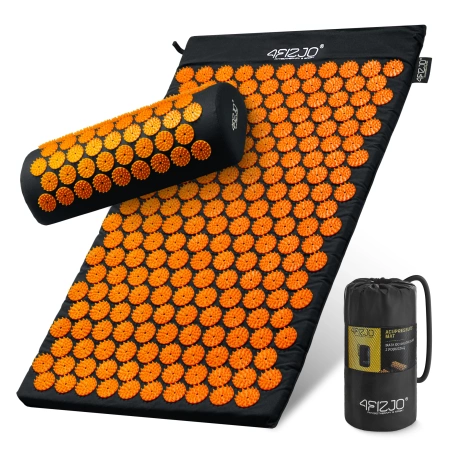 Akupresszúrás szőnyeg párnával, narancssárga