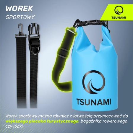 TSUNAMI vízálló zsák, 5 l, kék