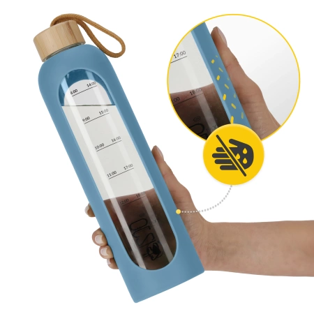 Üvegkulacs, 1 L, kék