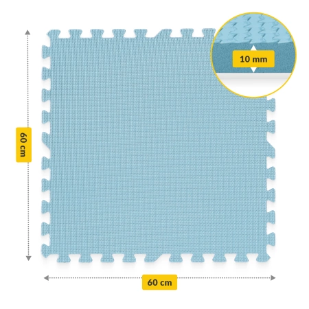 Gyerek oktató puzzle szőnyeg, 180 x 180 cm, türkizkék