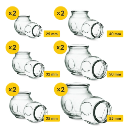 Üvegköpöly készlet, 12 db