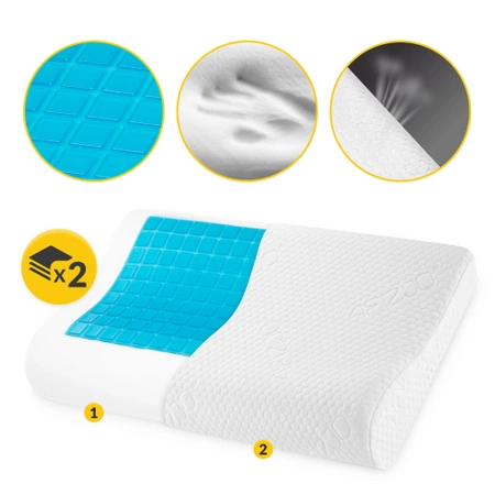 ERGO+ memóriahabos párna hűsítő gélbetéttel