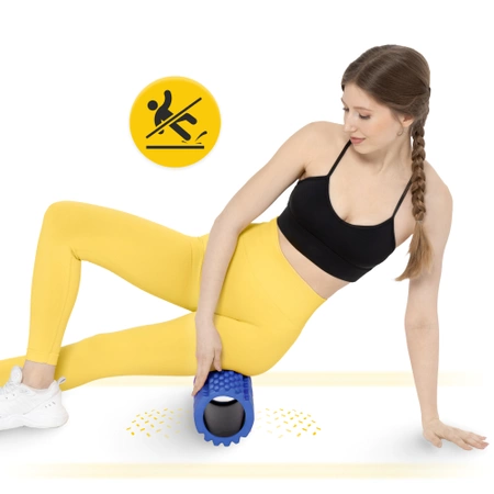 EVA bordázott masszázshenger, 33 cm, kék