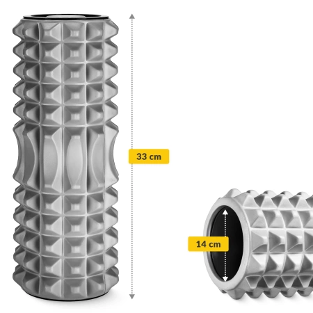 EVA habtüskés masszázshenger, 33 cm, szürke