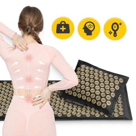 ECO akupresszúrás matrac párnával, XL, fekete