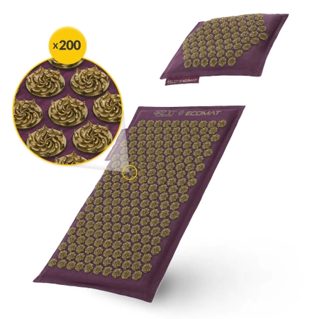 ECO akupresszúrás matrac hajdina- és töltettel, lila