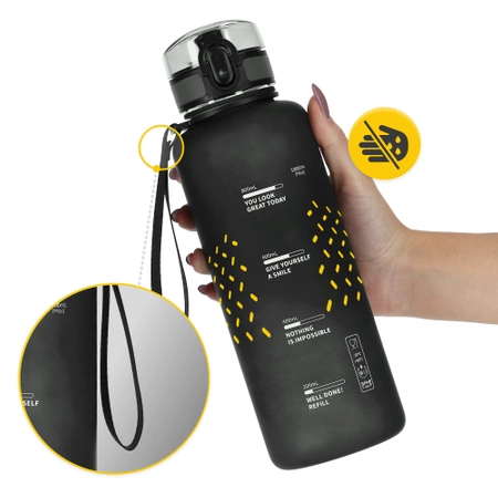 Sportkulacs, 1 L, fekete