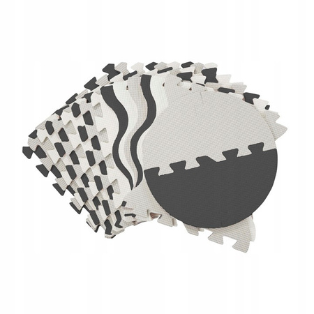 Gyerek oktató puzzle szőnyeg, 120 x 120 cm, szürke