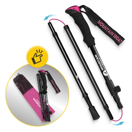 Mountain Goat PRO+ nordic walking túrabot, rózsaszín