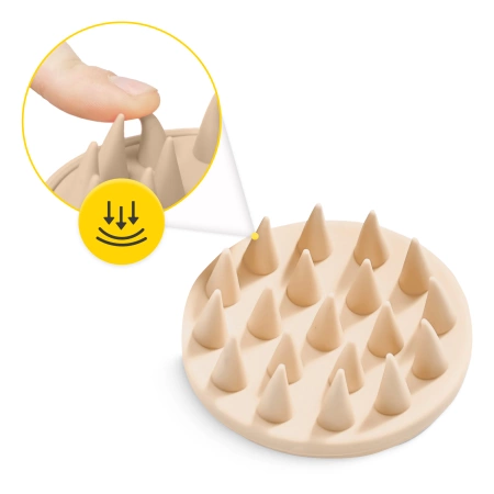 Fejbőrmasszírozó kefe, bézs